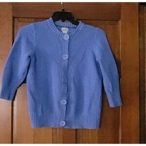 Women's Size Small L.L. Bean 3/4 Sleeve Heavy Cardigan Buttons Blue